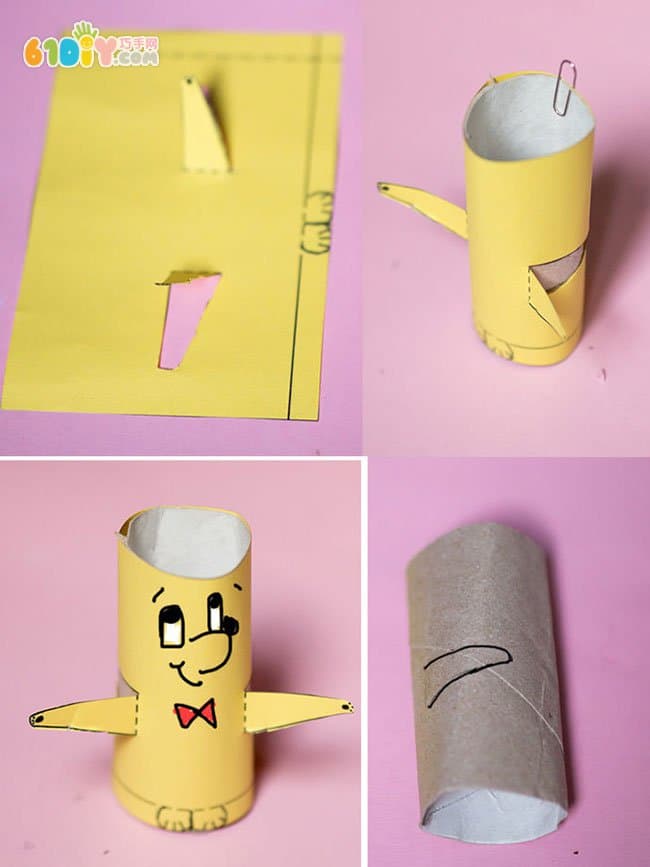 Children's handmade paper tubes for small people and small animals