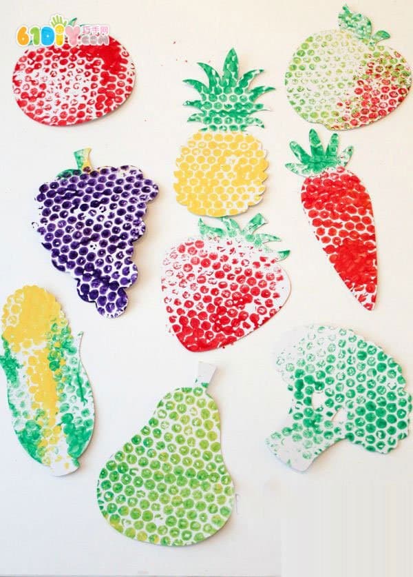 Bubble film printed handmade DIY fruits and vegetables