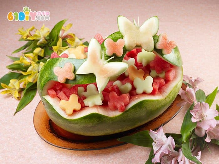 Watermelon skin creative style Butterfly love flower basket