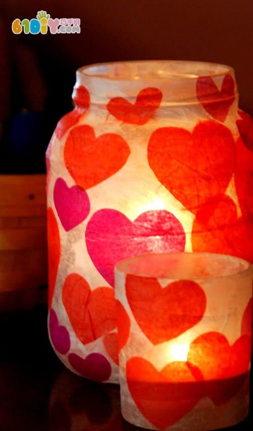 DIY making Valentine's Day romantic love candlestick