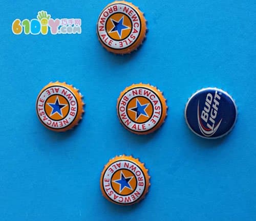 Children's production bottle caps small flower stickers handmade