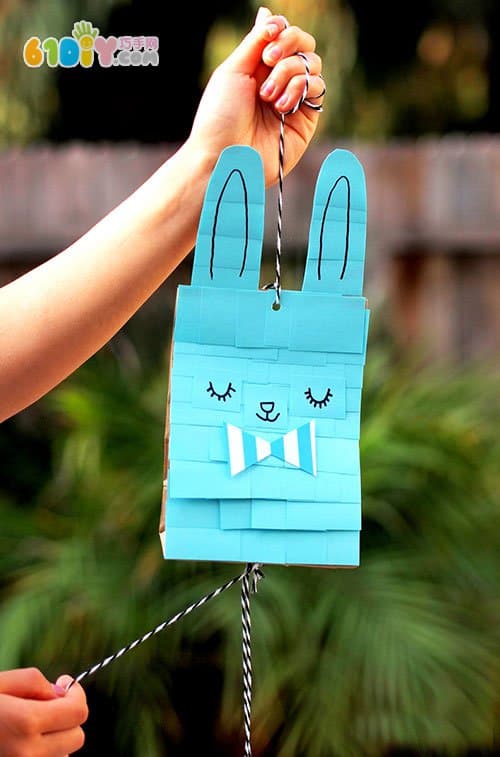 Simple Easter Handmade Paper Bag Rabbit Pinata