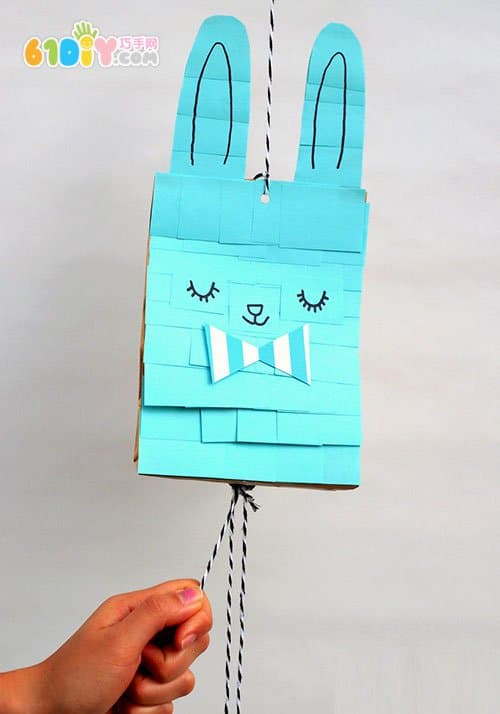 Simple Easter Handmade Paper Bag Rabbit Pinata