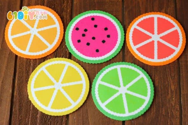 Spelling peas handmade orange pattern coasters