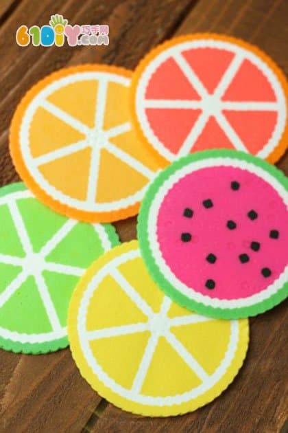 Spelling peas handmade orange pattern coasters