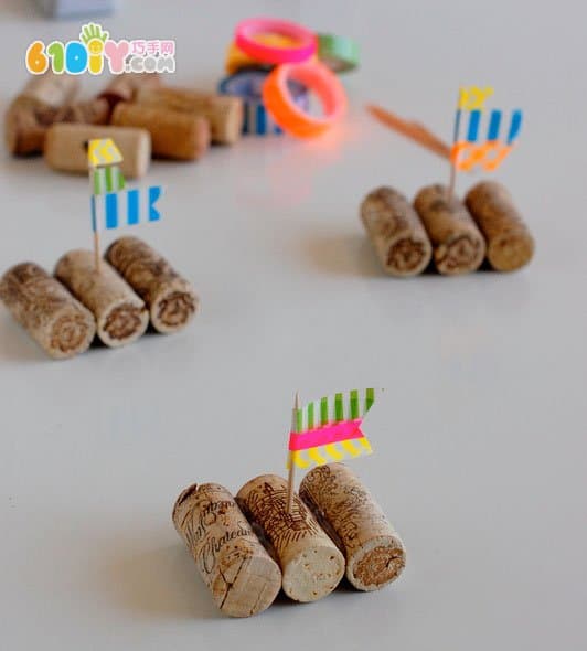 Children's handmade wine cork boat