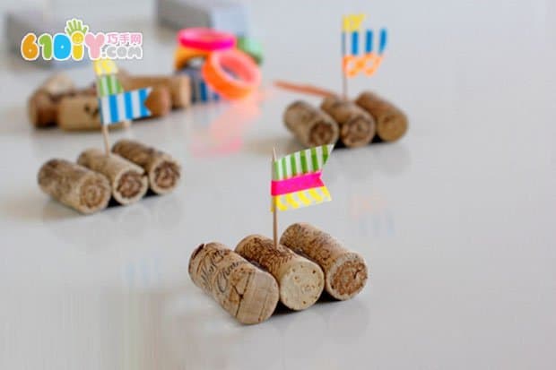 Children's handmade wine cork boat