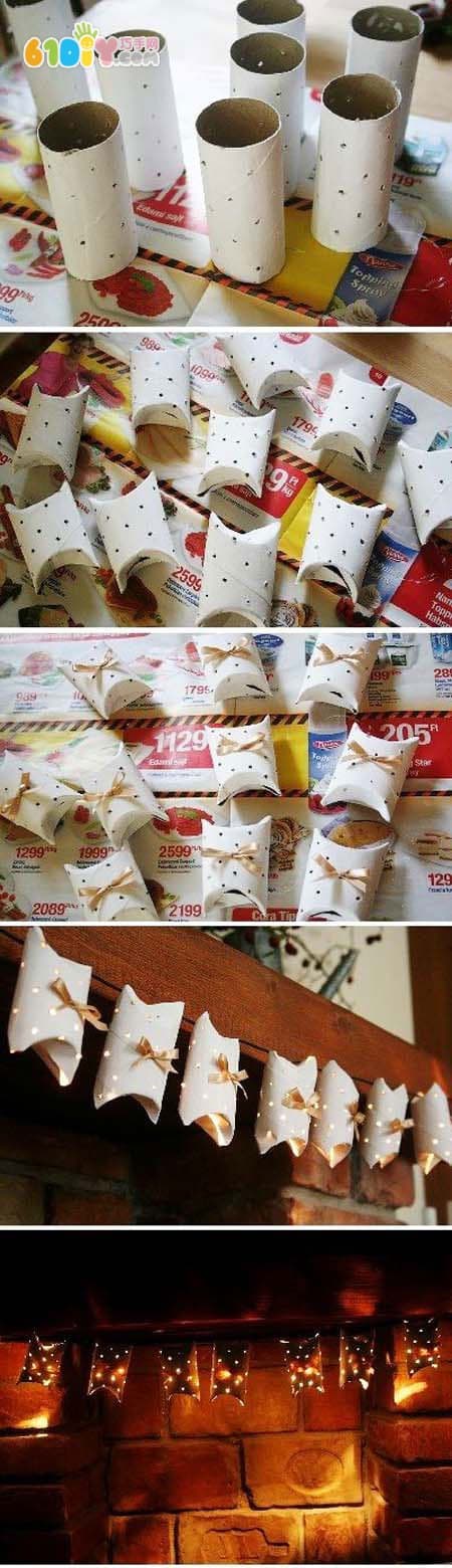 Roll paper tube making small lantern string