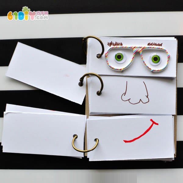 Children's DIY funny face flip book