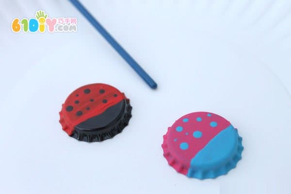 Children's small idea cute bottle cap small ladybug