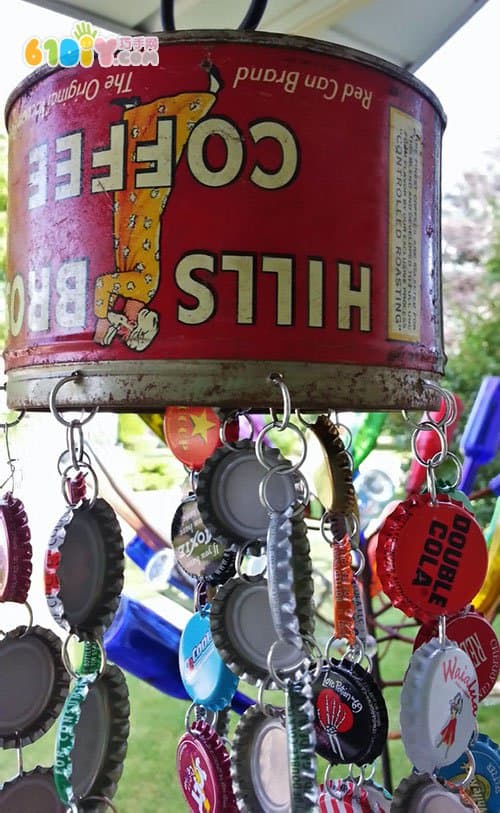 Waste making by hand, bottle cap, iron bell