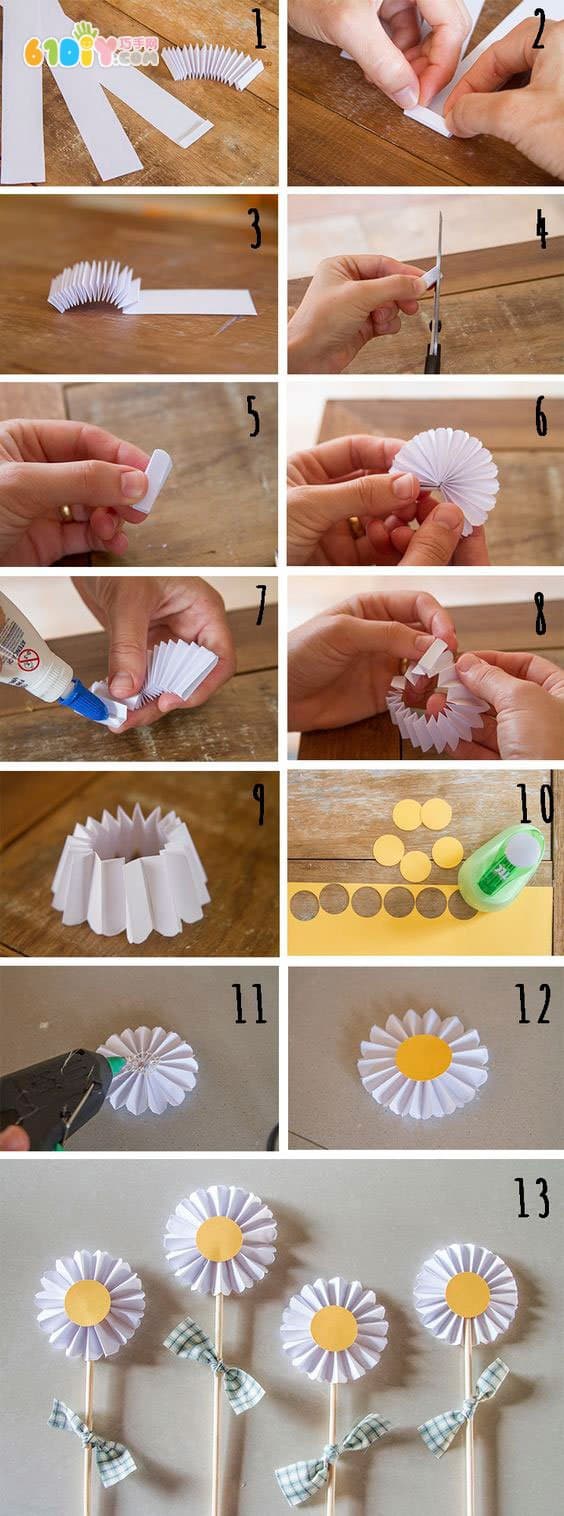 Beautiful white chrysanthemum handmade tutorial