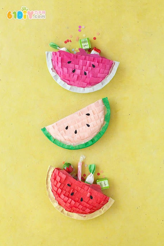 Children's paper tray DIY watermelon handmade