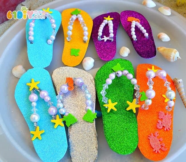 Children's summer handmade beautiful beach slippers