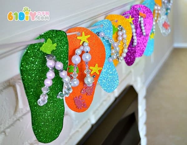 Children's summer handmade beautiful beach slippers