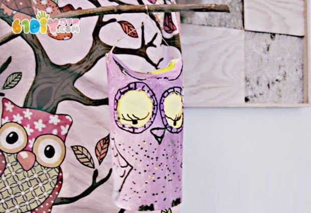 Mid-Autumn Festival handmade roll paper core making owl small lantern