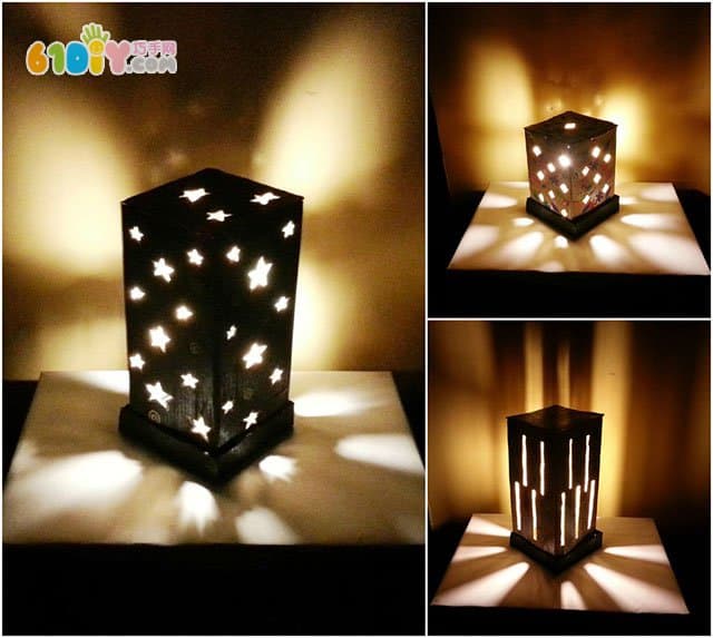 Waste cardboard lantern handmade