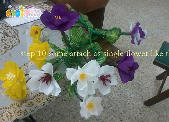 Handmade decorative flower making process