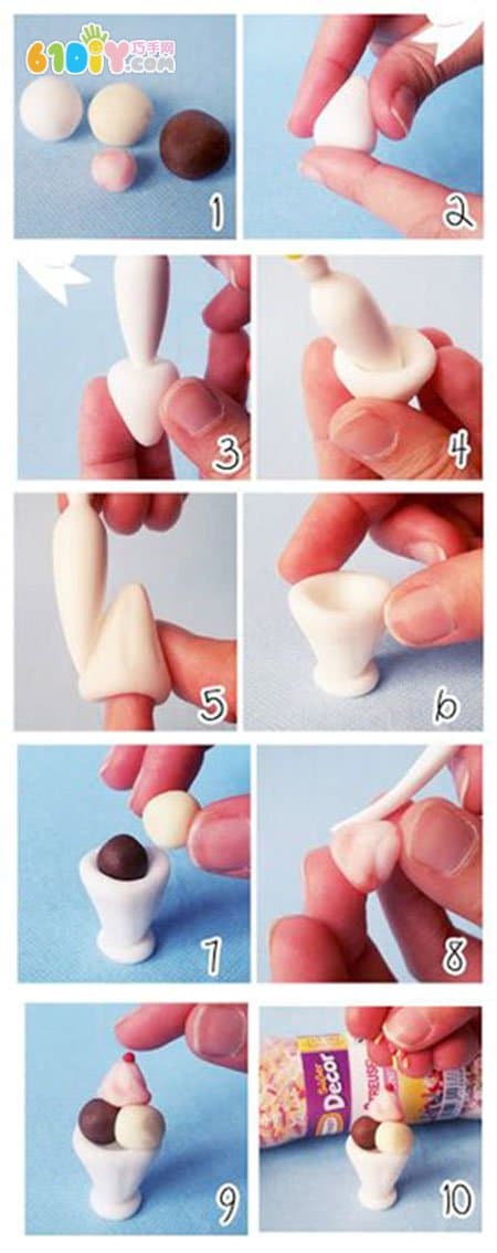 Clay ice cream making steps