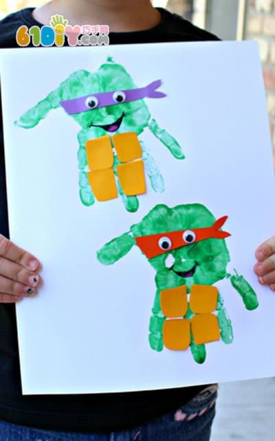 Children's Creative DIY Hand Prints Teenage Mutant Ninja Turtles