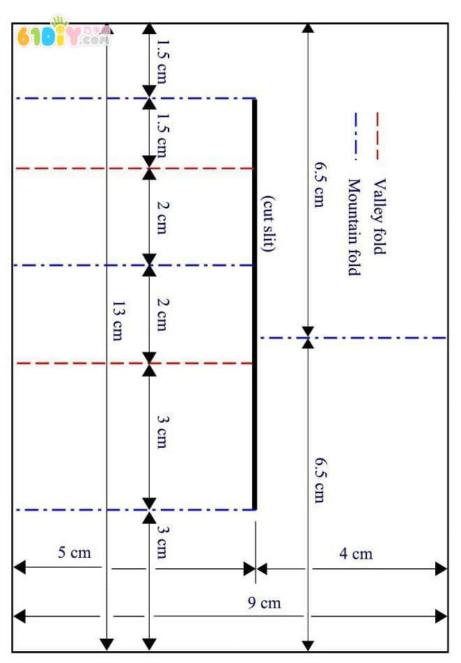 Folding stereo manual card pattern