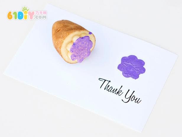 Teacher's Day making a simple potato seal greeting card