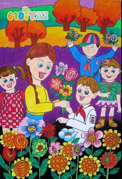 Teacher's Day Children's Paintings Picture