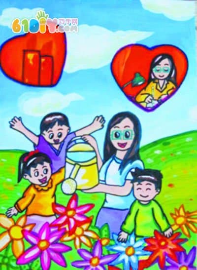 Teacher's Day Children's Paintings Picture