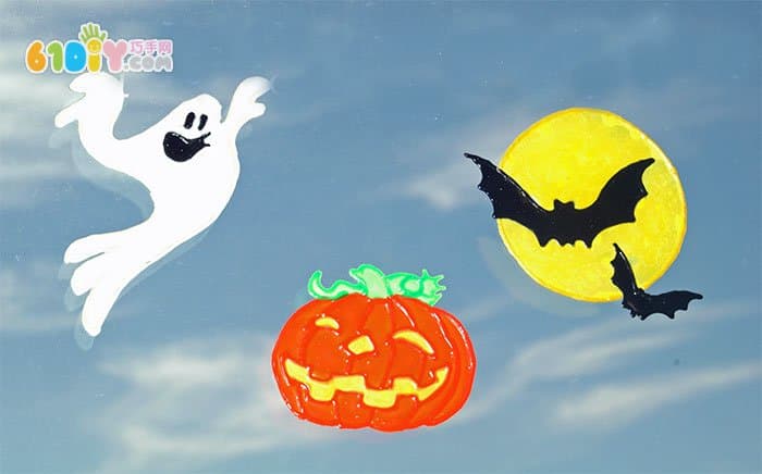 White Latex Making Halloween Window Ornaments