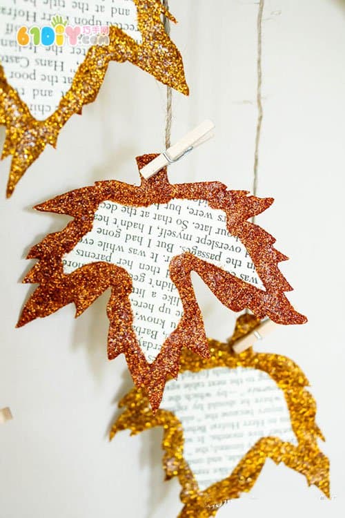 Shiny bright autumn leaf ornaments handmade