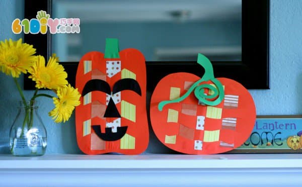 Children's autumn making woven pumpkin