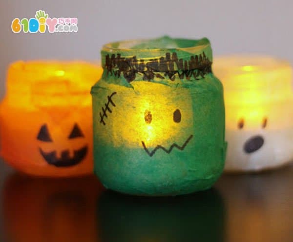 Kids handmade Halloween little candlestick