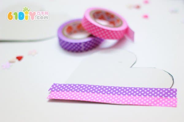 å½©è‰²èƒ¶å¸¦æ‰‹å·¥åˆ¶ä½œç®€å•æ¼‚亮的心形书ç¾