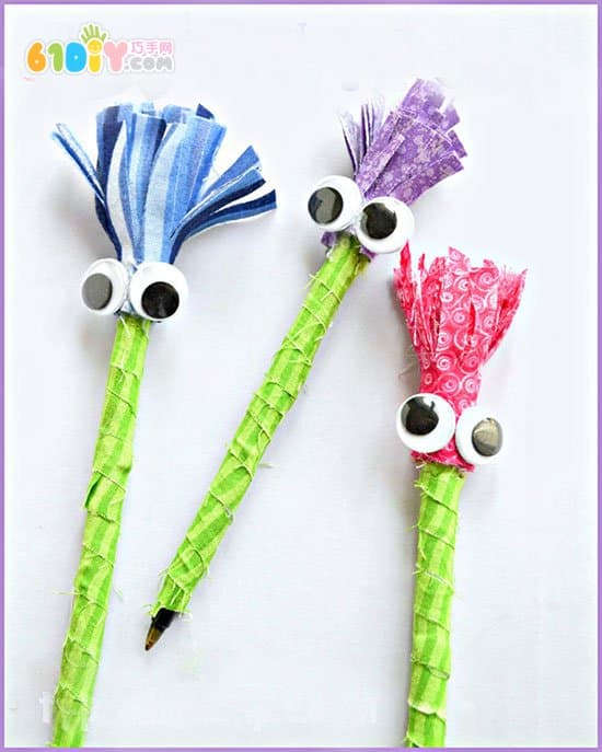 Children's handmade big eyes pencil villain