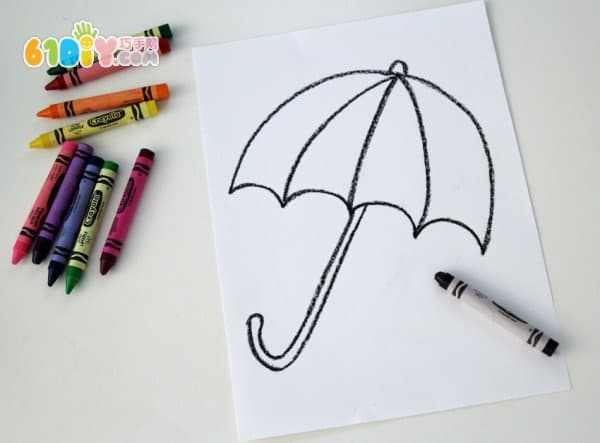 Draw a rainy umbrella