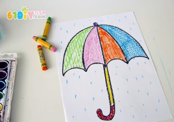 Draw a rainy umbrella