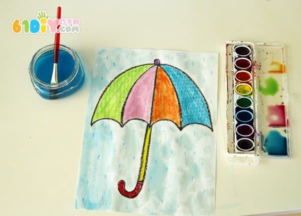 Draw a rainy umbrella