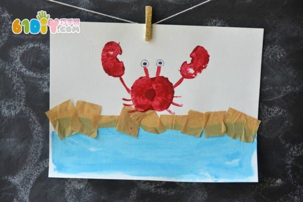 Children's creative DIY apple seal painting big crab