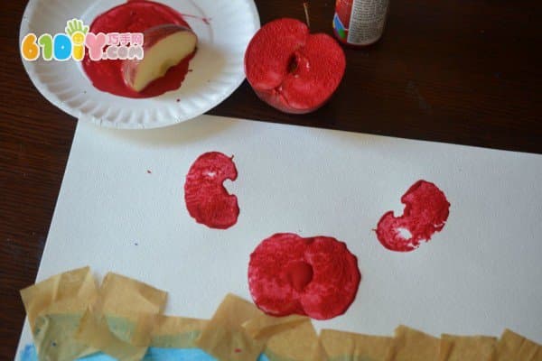 Children's creative DIY apple seal painting big crab