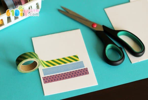 Beautiful birthday cake card made of colored tape