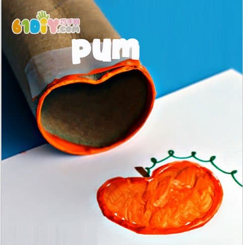 Autumn creative DIY roll paper tube printed pumpkin