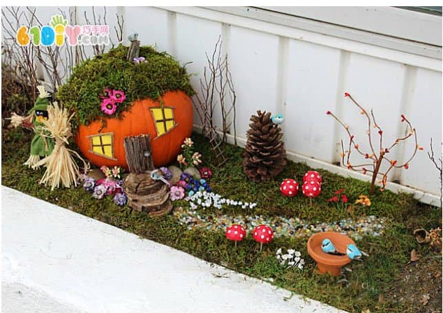 Parent-child DIY making pumpkin fairy tale house