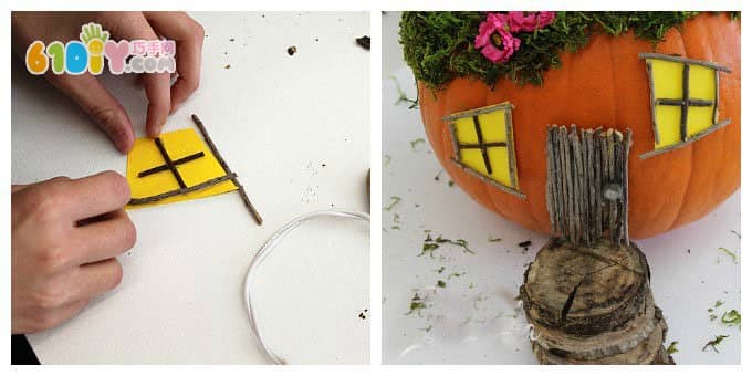 Parent-child DIY making pumpkin fairy tale house