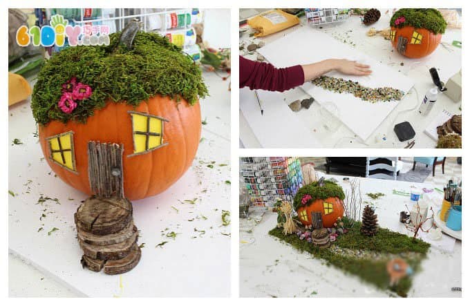 Parent-child DIY making pumpkin fairy tale house