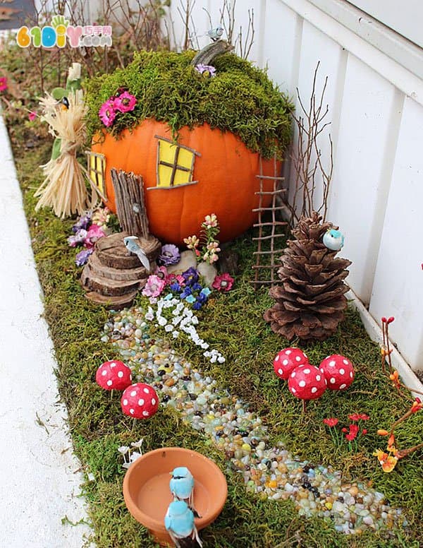 Parent-child DIY making pumpkin fairy tale house