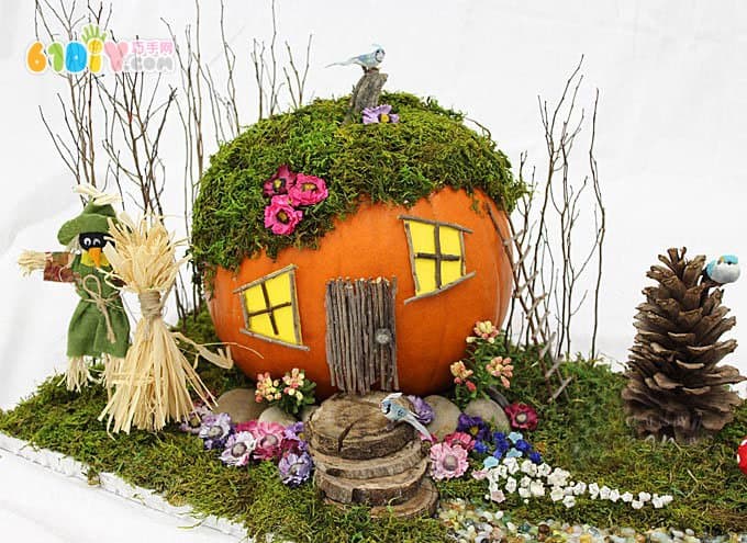 Parent-child DIY making pumpkin fairy tale house