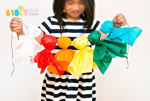 Children's DIY Halloween Rainbow Ghost Ornament