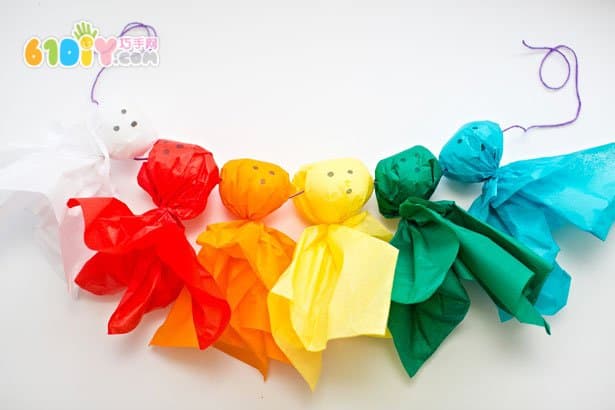 Children's DIY Halloween Rainbow Ghost Ornament