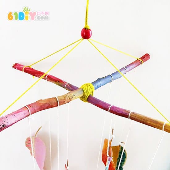 Children's handmade beautiful painted leaf ornaments