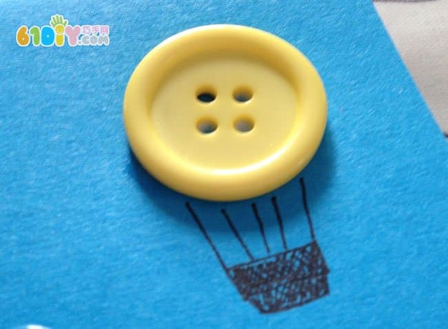 Buttons made by hand hot air balloon stickers, greeting card